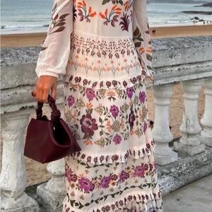 FARM RIO Floral Garden Long Sleeve Maxi Dress